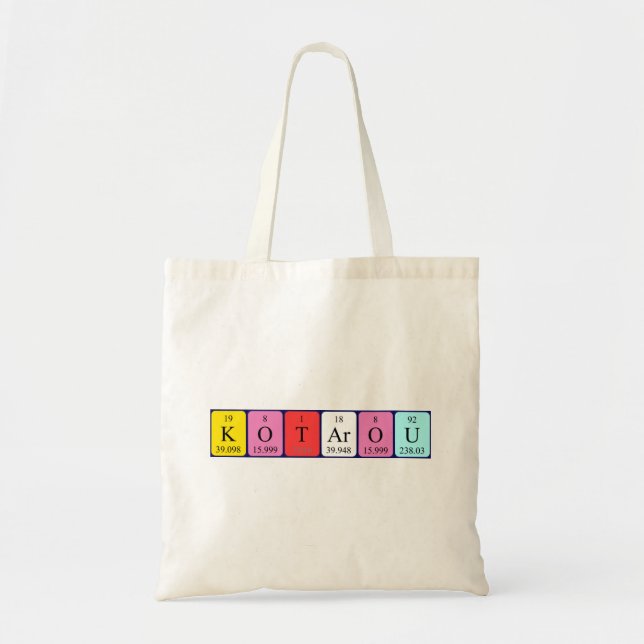 Kotarou periodic table name tote bag (Front)