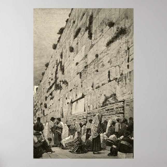 Kotel Western Wailing Wall Buraq Jerusalem Vintage Poster (Front)