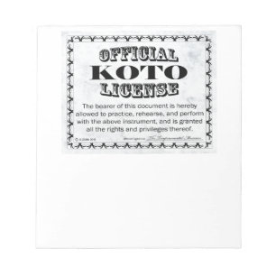 Koto License Notepad