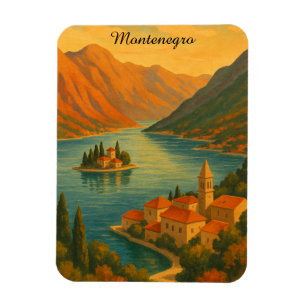 Kotor Bay Montenegro Vintage Adria Coast Magnet