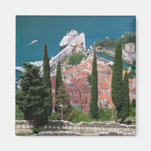 Kotor in Montenegro Square Magnet