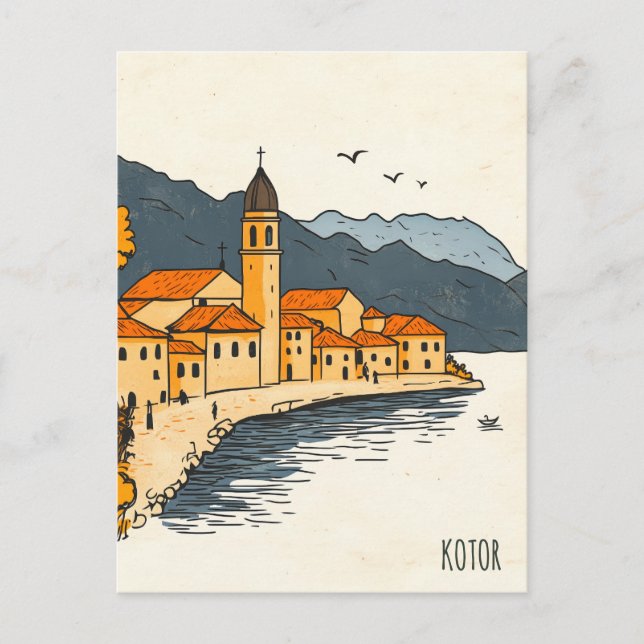 Kotor Montenegro Travel Postcard (Front)