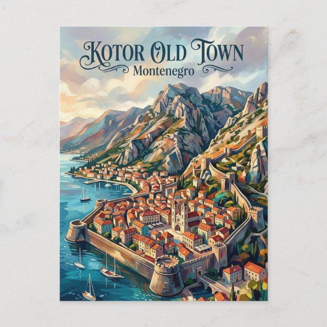 Kotor Old Town Montenegro Postcard (Front)