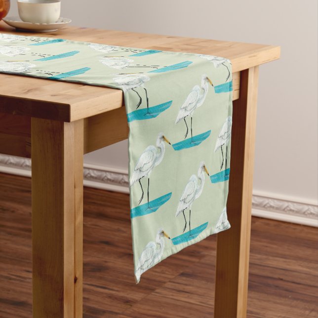 Kotuku  White heron Short Table Runner (In Situ)