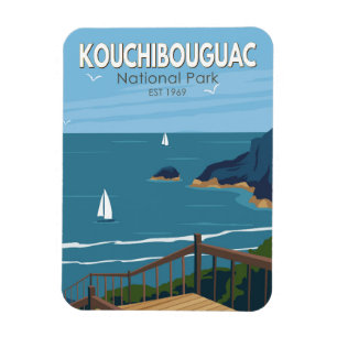 Kouchibouguac National Park Canada Vintage Art Magnet
