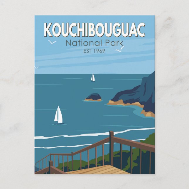 Kouchibouguac National Park Canada Vintage Art Postcard (Front)