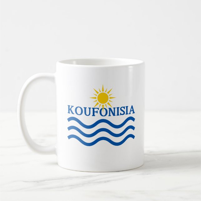 KOUFONISIA Greece, Sun Waves Coffee Mug (Left)