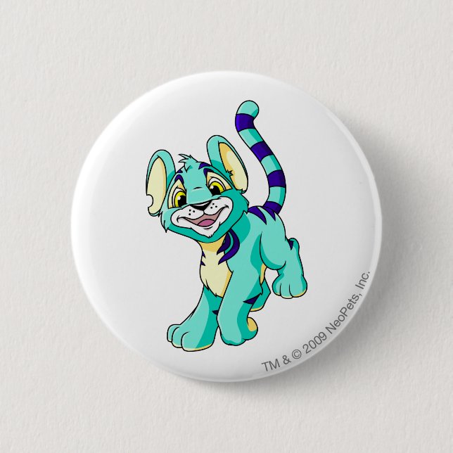 Kougra Blue 6 Cm Round Badge (Front)