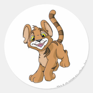 Kougra Brown Classic Round Sticker