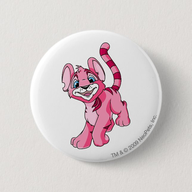Kougra Pink 6 Cm Round Badge (Front)