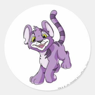 Kougra Purple Classic Round Sticker