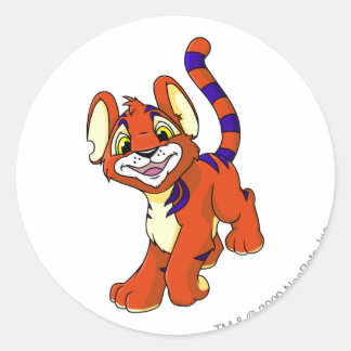 Kougra Red Classic Round Sticker