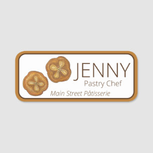 Kouign Amann Puff Pastry French Bakery Patisserie Name Tag