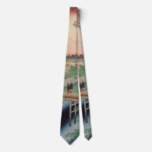 Koume Embankment Vintage Ukiyo-e Japanese Art Tie