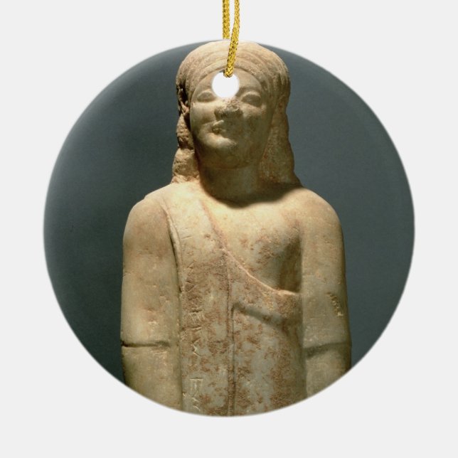 Kouros Dionysermos, Greek, Archaic Period, c.600 B Ceramic Tree Decoration (Front)