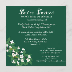 Kousa Dogwood Wedding Reception Invitation