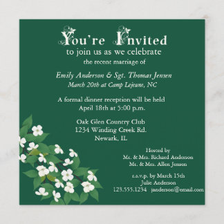 Kousa Dogwood Wedding Reception Invitation