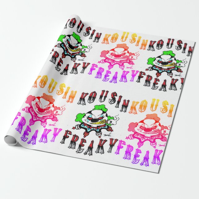 Kousin Freaky Logo clown Wrapping Paper (Unrolled)