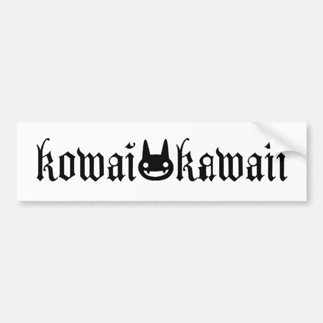 Kowai/Kawaii Logo Bumper Sticker (Front)