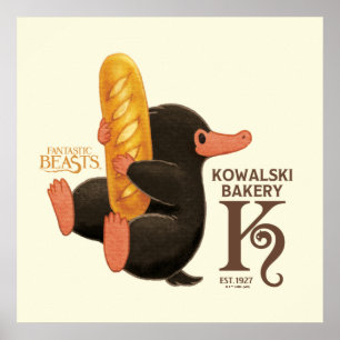 Kowalski Bakery - Niffler With Bread Poster