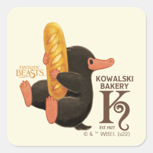 Kowalski Bakery - Niffler With Bread Square Sticker