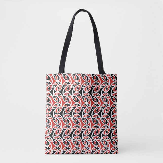Kowhaiwhai Mangopare Maori Tribal Pattern Tote Bag (Front)