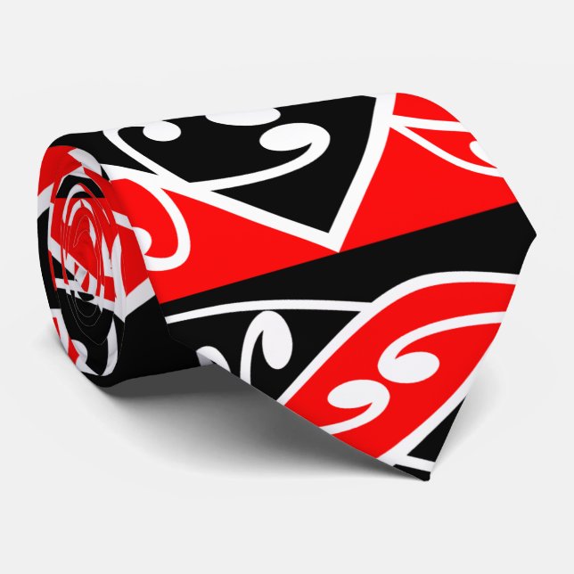Kowhaiwhai Traditional Maori Koru Pattern Tie (Rolled)