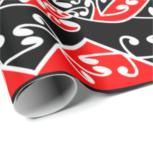 Kowhaiwhai Traditional Maori Koru Pattern Wrapping Paper