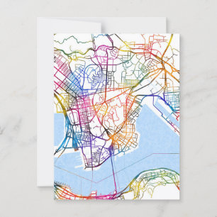 Kowloon Hong Kong City Map Postcard
