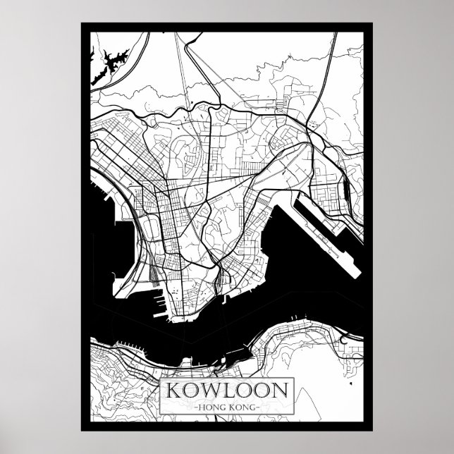 Kowloon Hong Kong Map Poster (Front)
