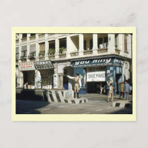 Kowloon Shopping Street, Hong Kong Vintage Postcard