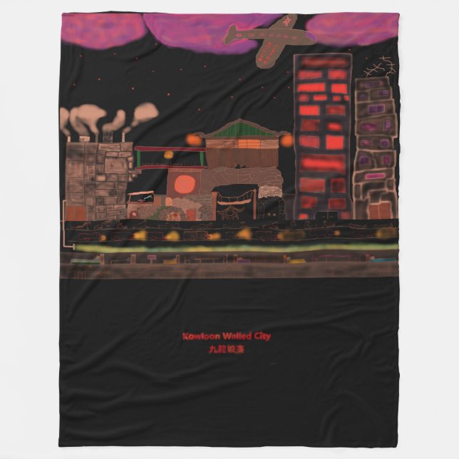 Kowloon Walled City-Fleece Blanket (Front)