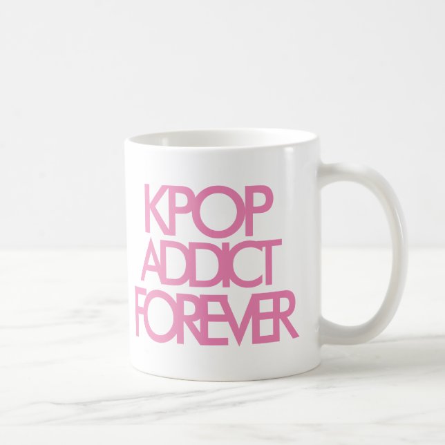 Kpop Addict Forever | Music Fan Gift pink Coffee Mug (Right)
