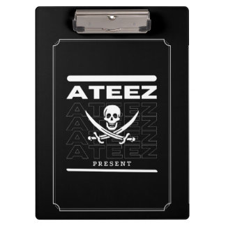 Kpop Ateez Present black office school supplies Clipboard