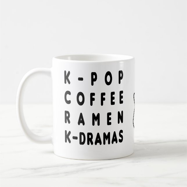 KPOP COFFEE RAMEN KDRAMA COFFEE MUG (Left)