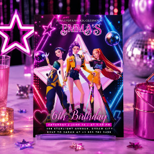 Kpop Demon Hunters Birthday Invitation,KPOP Invite