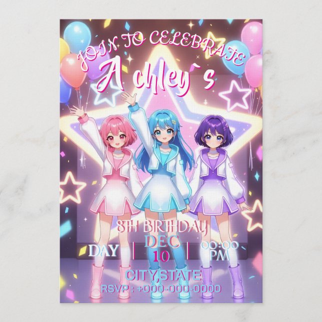 KPOP Demon Hunters Inspired Invitation (Front)