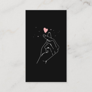 Kpop Drama Korean Finger Heart Saranghae Business Card