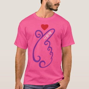 Kpop Finger Heart Purple Korean Pop Music Fan K-Po T-Shirt