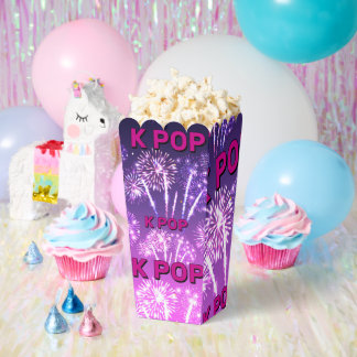 KPOP Fireworks Pattern Purple Pink Typograph Party Favour Box