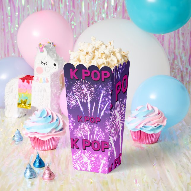 KPOP Fireworks Pattern Purple Pink Typograph Party Favour Box (Party)