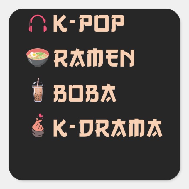KPOP Gift Square Sticker (Front)