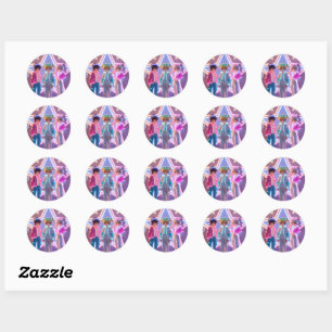 KPOP GIRL CLASSIC ROUND STICKER