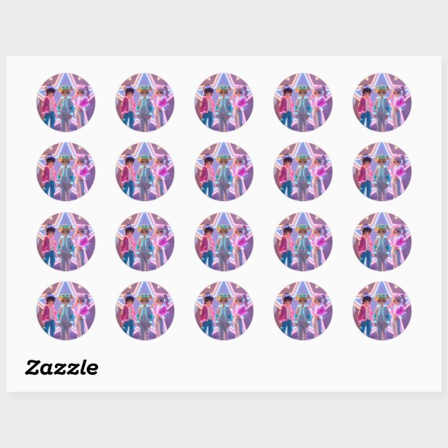 KPOP GIRL  CLASSIC ROUND STICKER (Sheet)