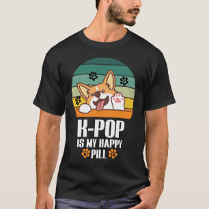 Kpop Happy Pill Corgi Dog Korean Pop Merch T-Shirt