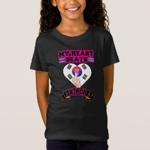 KPop Heart Korea Flag Hand Symbol Music Design T-Shirt