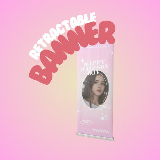 Kpop Idol Birthday Fancafe Style Retractable Banner