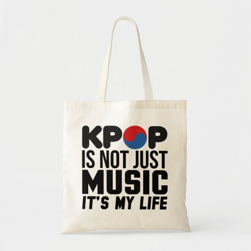 Image of Kpop Is My Life Music Slogan Graphics Tote Bag