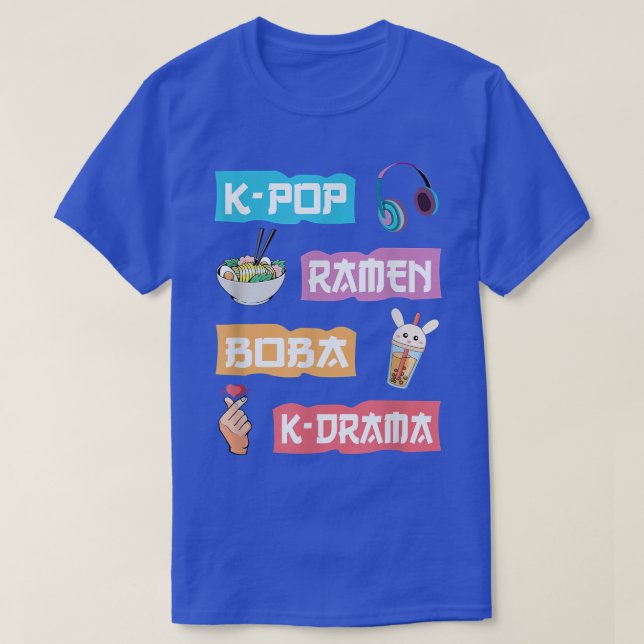 KPop Ramen Boba KDramaCute Anime Ramen  T-Shirt (Design Front)