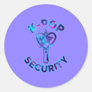 Kpop Security Lightstick Galaxy Fan Humour Classic Round Sticker